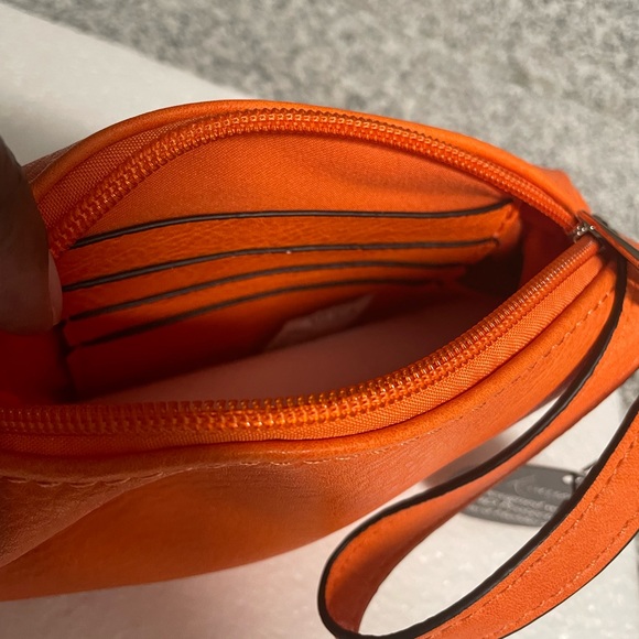 NWT “K•Carroll Orange Vegan Leather ZipUp Wristlet - Picture 11 of 12